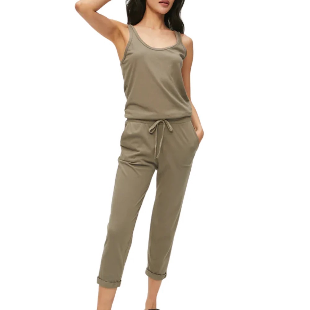 Michael Stars THEO TANK JUMPSUIT IN OLIVE